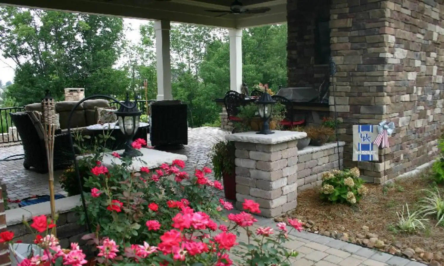 outdoor kitchen paver stone landscaping dry ridge ky
